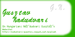 gusztav nadudvari business card